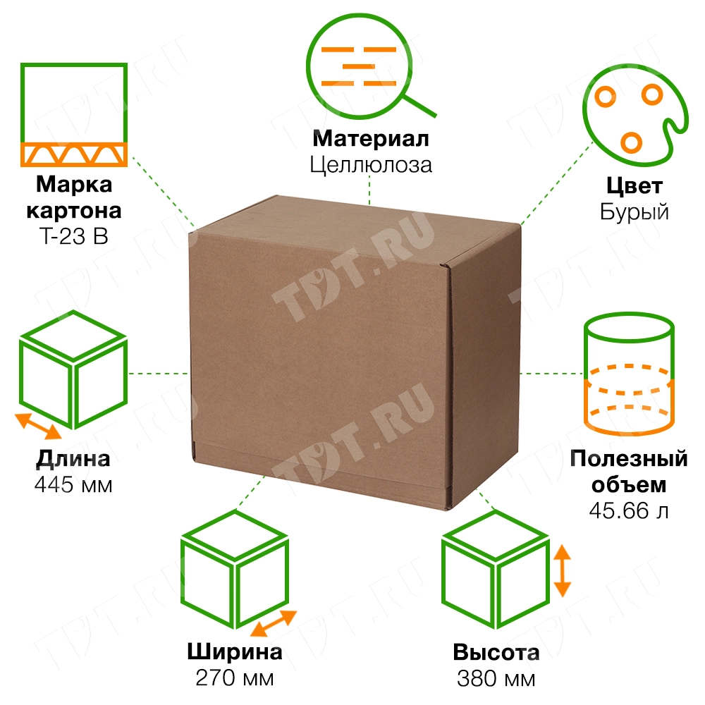 Почтовый короб тип «А», 445*270*380 мм, T-23 В, 100% целлюлоза