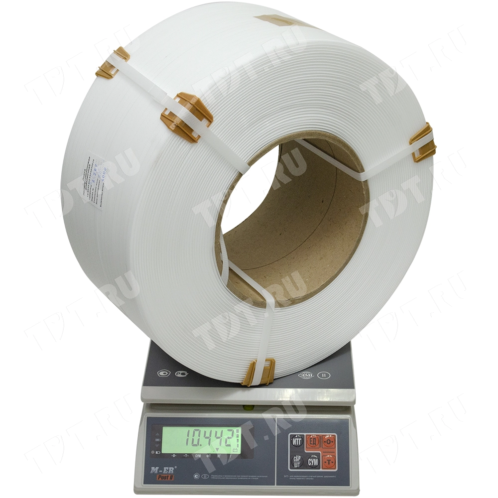 Стреппинг лента полипропиленовая (ПП), 9мм*0.5мм*4000м, белая