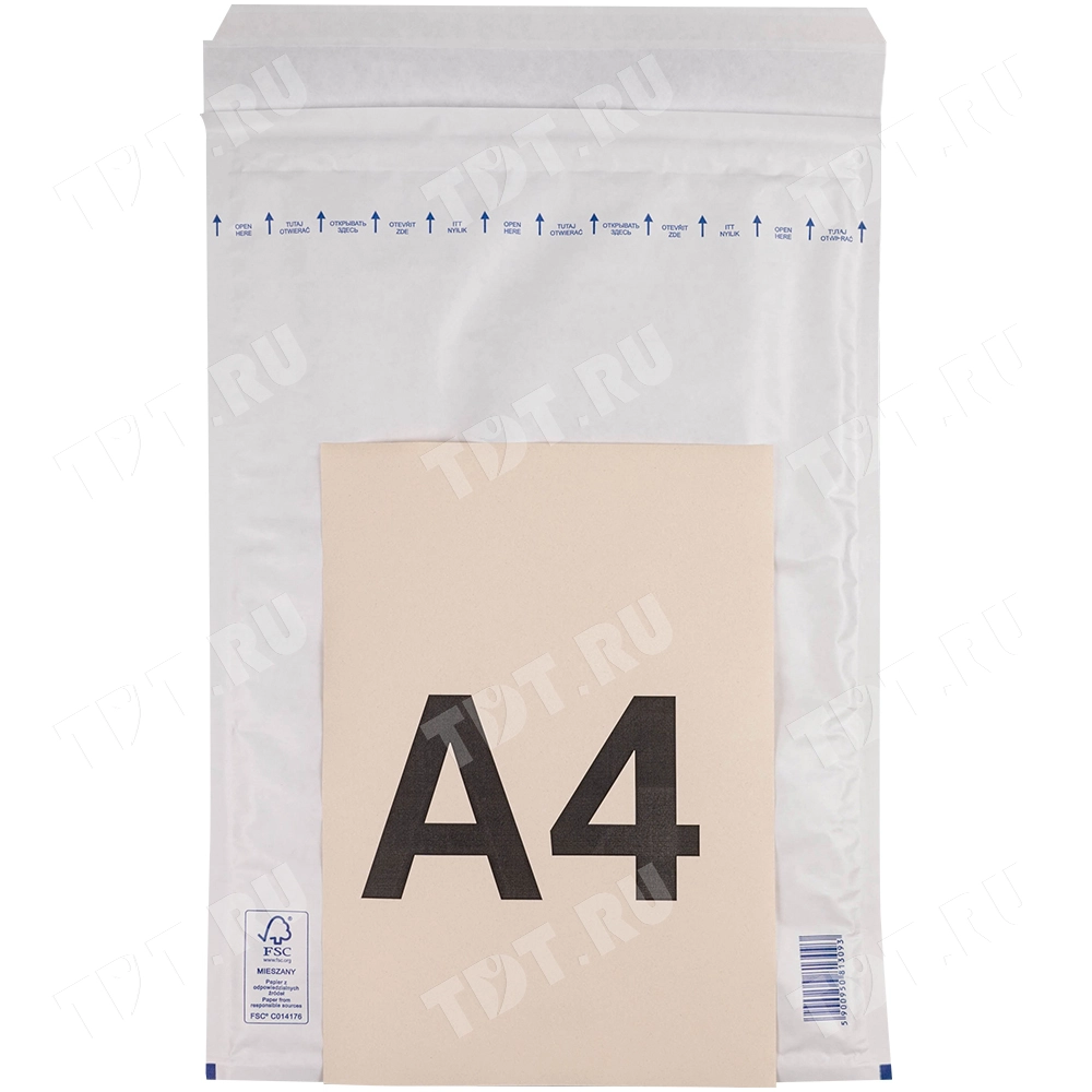 Белый крафт пакет с прослойкой, 32*45 см, I-19 (J/6)