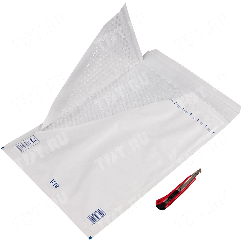 Белый крафт пакет с прослойкой, 32*45 см, I-19 (J/6)