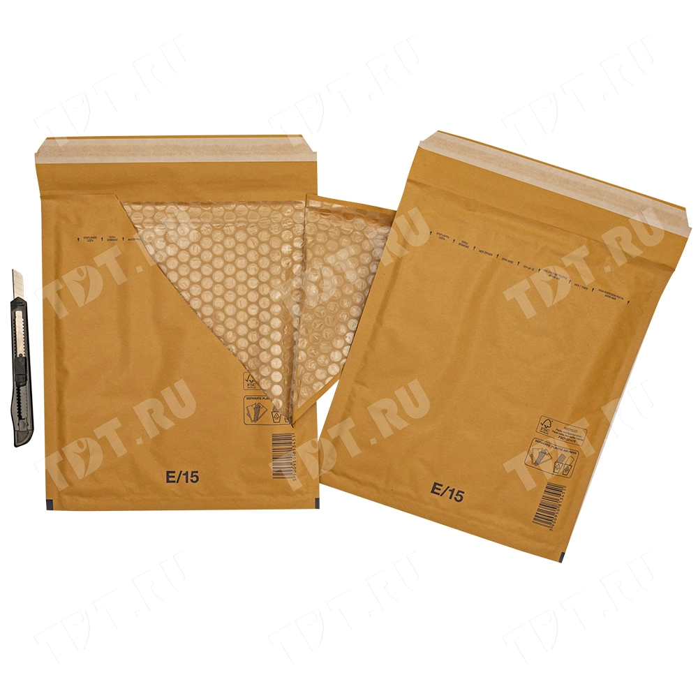 Бурый крафт пакет с прослойкой, 24*27 см, E-15-G (E/2)