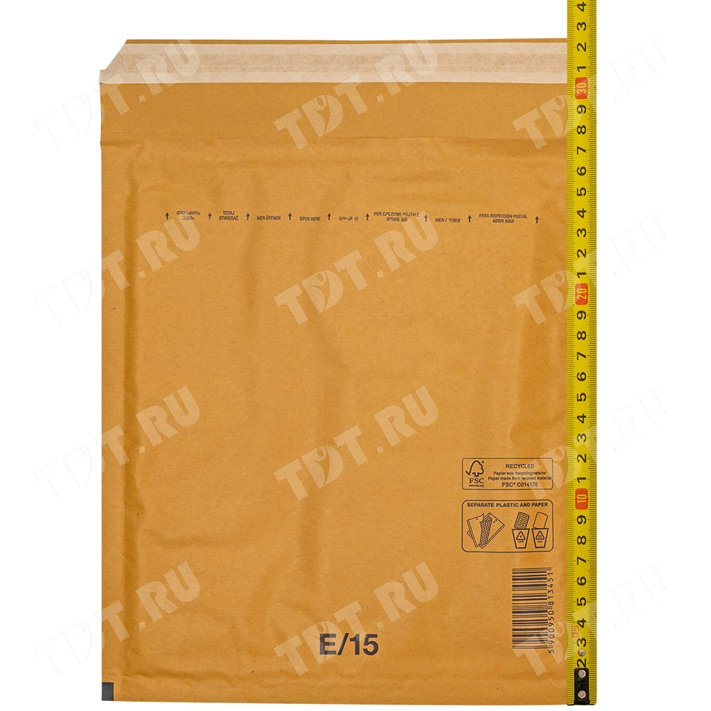 Бурый крафт пакет с прослойкой, 24*27 см, E-15-G (E/2)