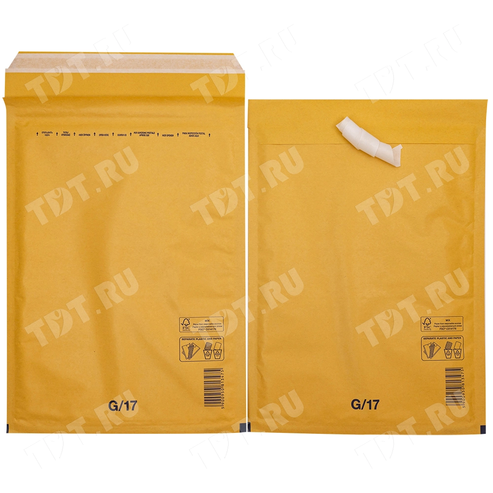 Бурый крафт пакет с прослойкой, 25*34 см, G-17-G (G/4)