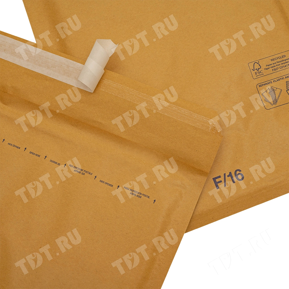 Бурый крафт пакет с прослойкой, 24*34 см, F-16-G (F/3)