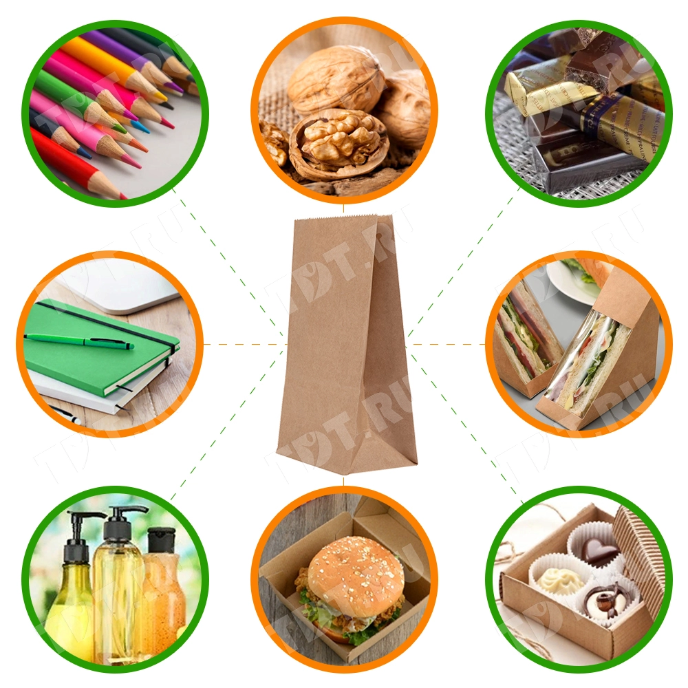 Крафт пакет без ручек, 70 г/м², 10*7*26 см