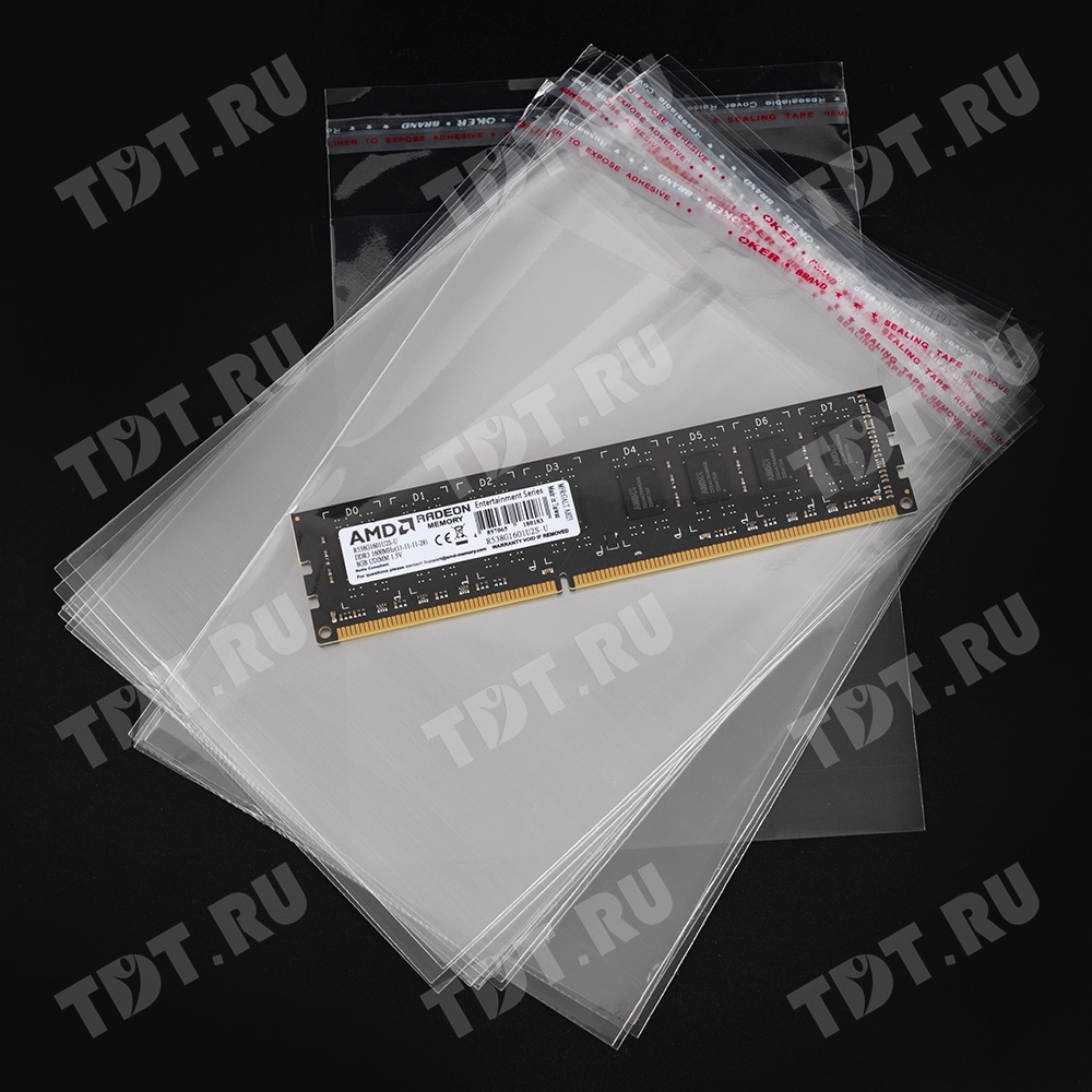 Прозрачный БОПП пакет с клеевым клапаном, 36*23 см, 100 шт.