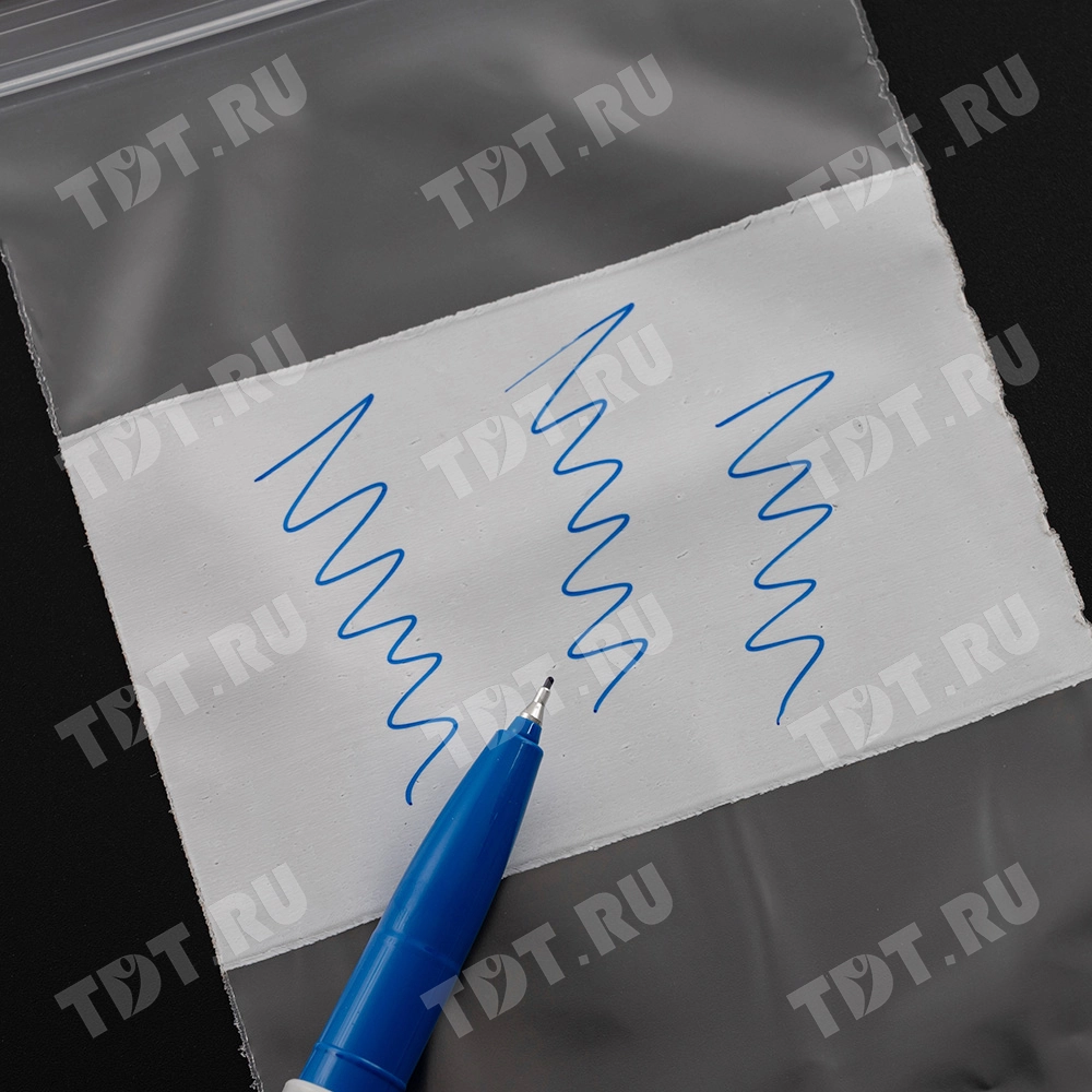 Пакет Zip Lock с полосой для надписи, прозрачный, 100*150 мм, 60 мкм, 100 шт.