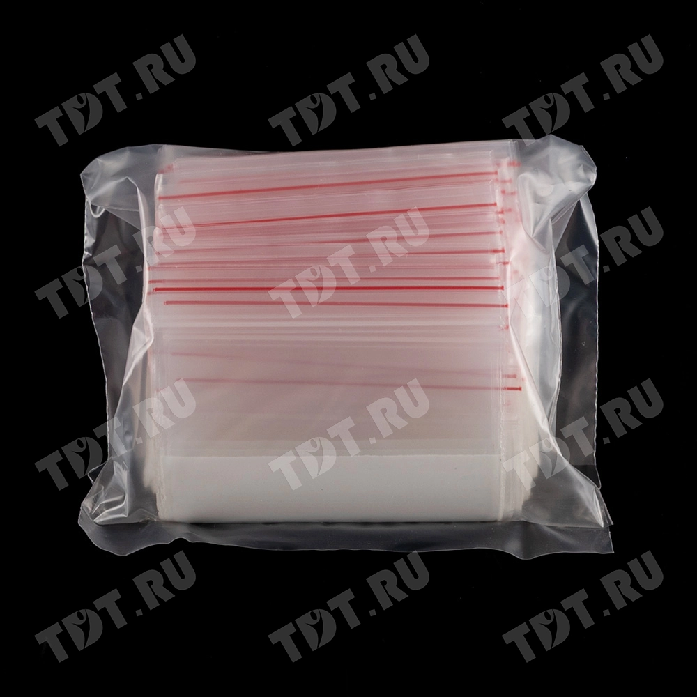 Пакет Zip Lock с полосой для надписи, прозрачный, 100*150 мм, 60 мкм, 100 шт.