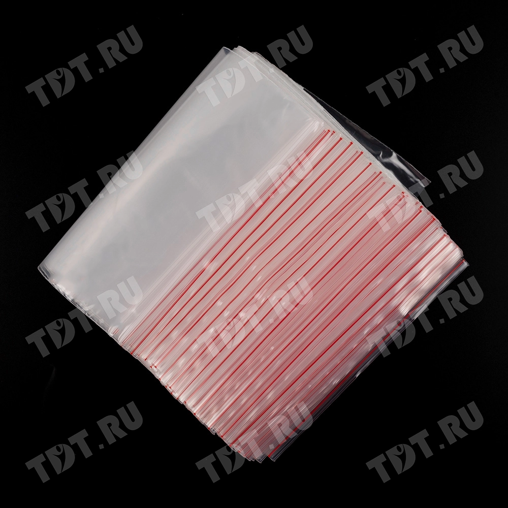 Пакет Zip Lock с полосой для надписи, прозрачный, 180*250 мм, 70 мкм, 100 шт.