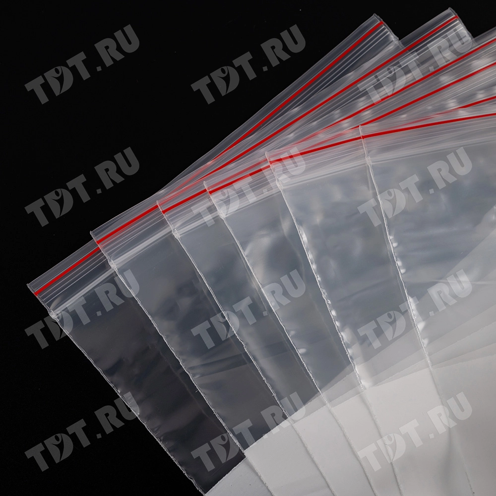 Пакет Zip Lock с полосой для надписи, прозрачный, 180*250 мм, 70 мкм, 100 шт.