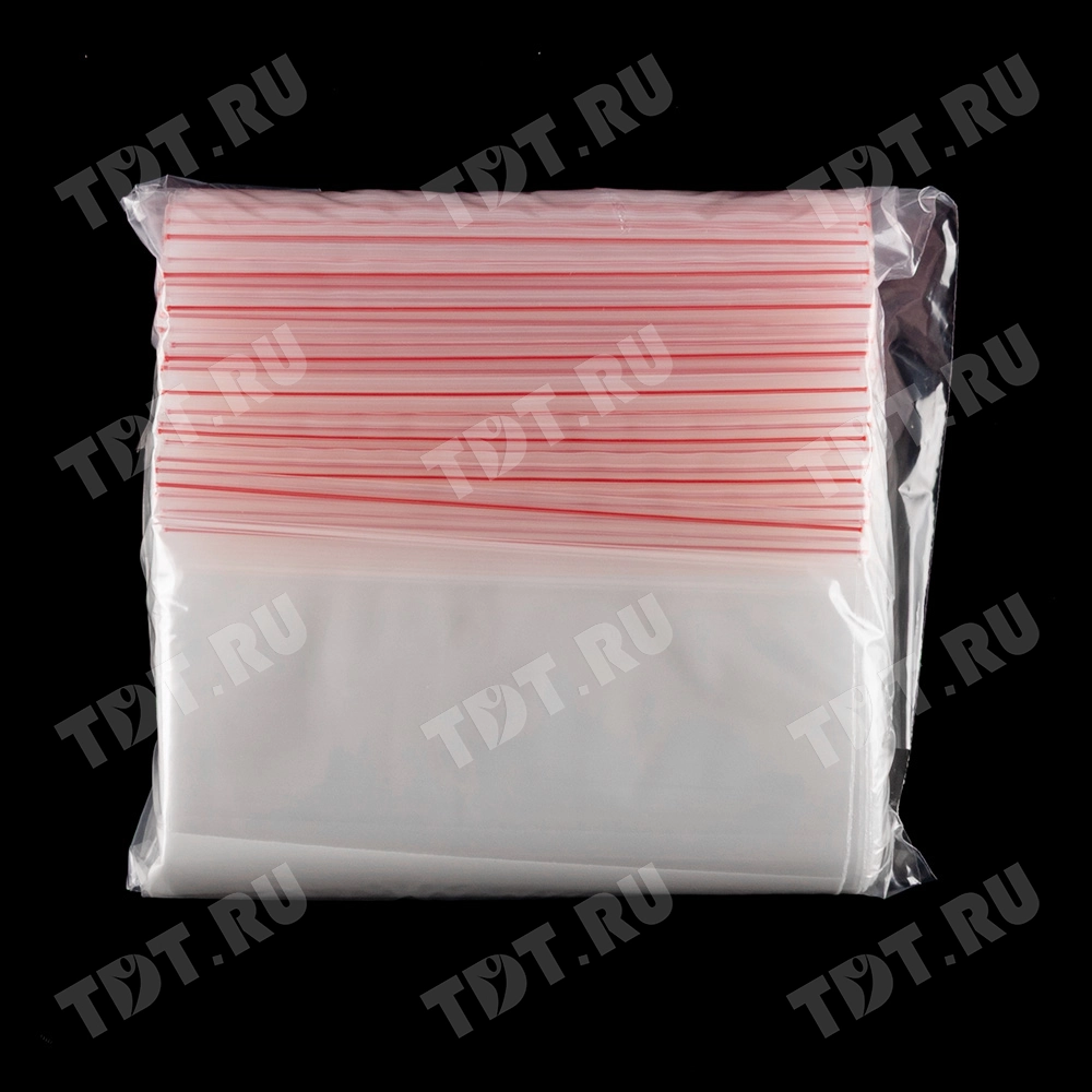 Пакет Zip Lock с полосой для надписи, прозрачный, 180*250 мм, 70 мкм, 100 шт.