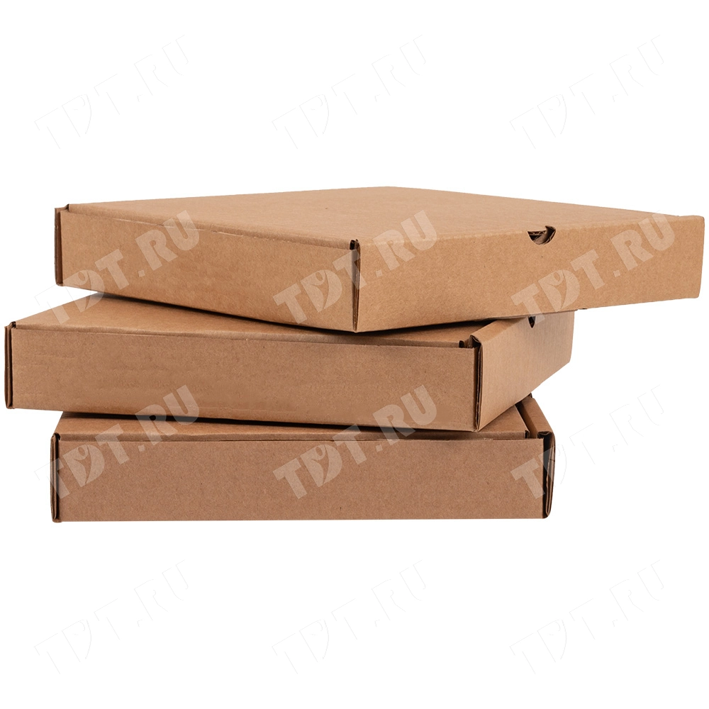 Коробка для пиццы, бурая, 210*210*35 мм