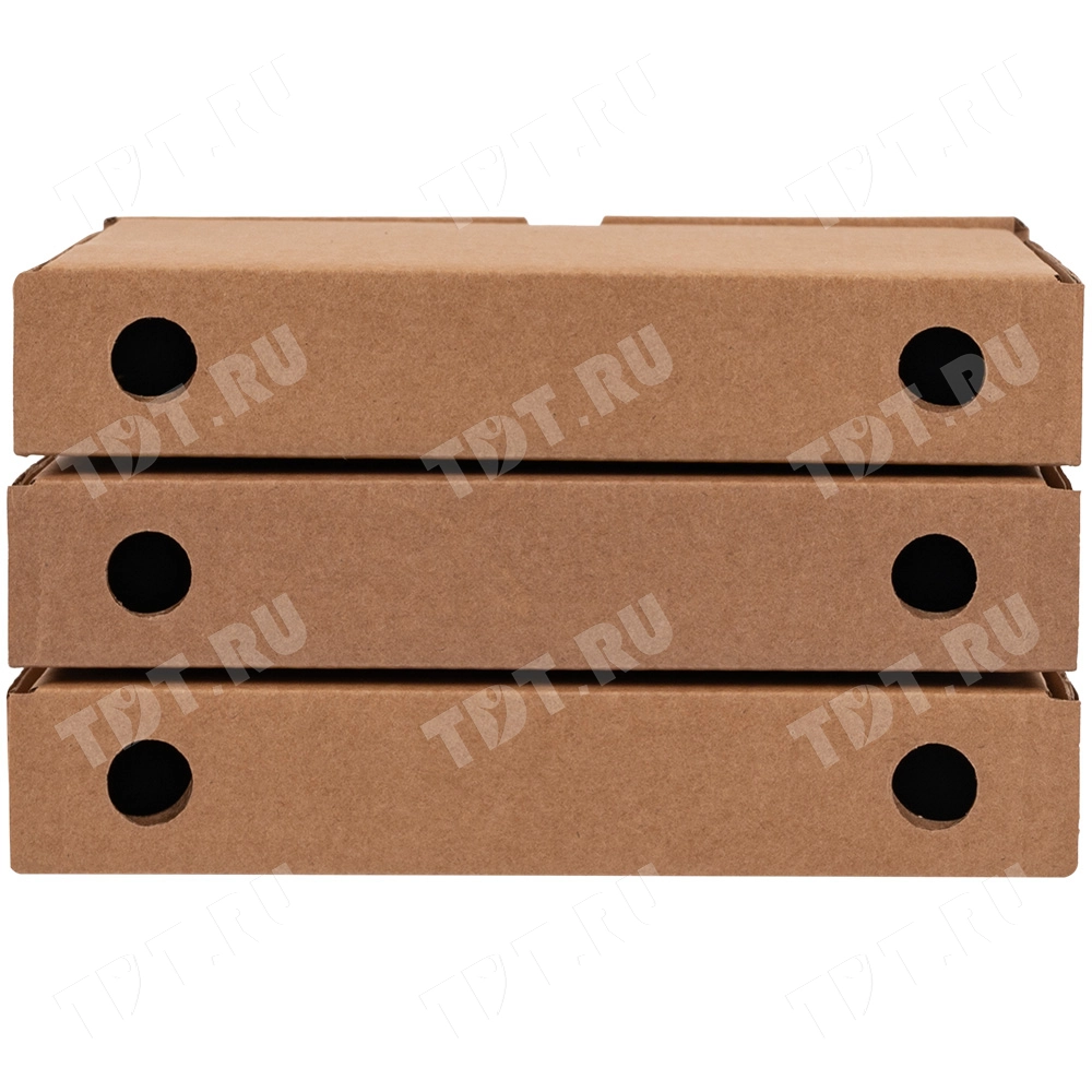 Коробка для пиццы, бурая, 210*210*35 мм