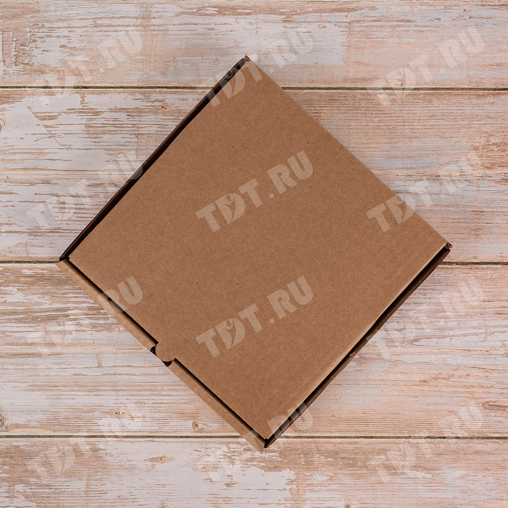 Коробка для пиццы, бурая, 210*210*35 мм
