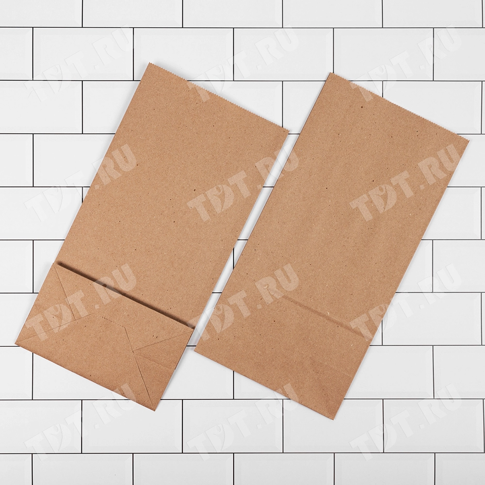 Крафт пакет без ручек, 70 г/м², 16*9.5*32 см