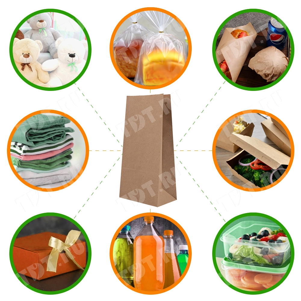 Крафт пакет без ручек, 70 г/м², 16*9.5*32 см