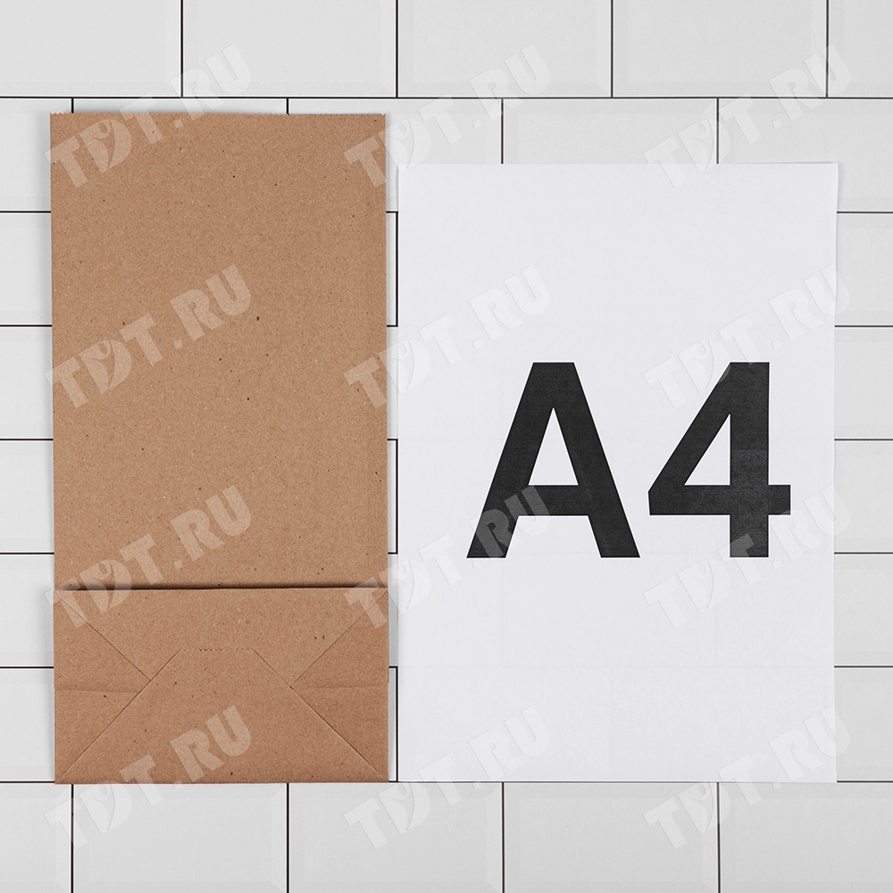 Крафт пакет без ручек, 70 г/м², 16*9.5*32 см