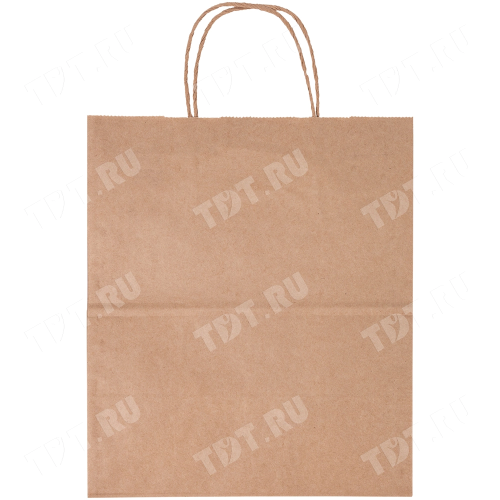 Крафт пакет с крученой ручкой, 70 г/м², 24*14*28 см