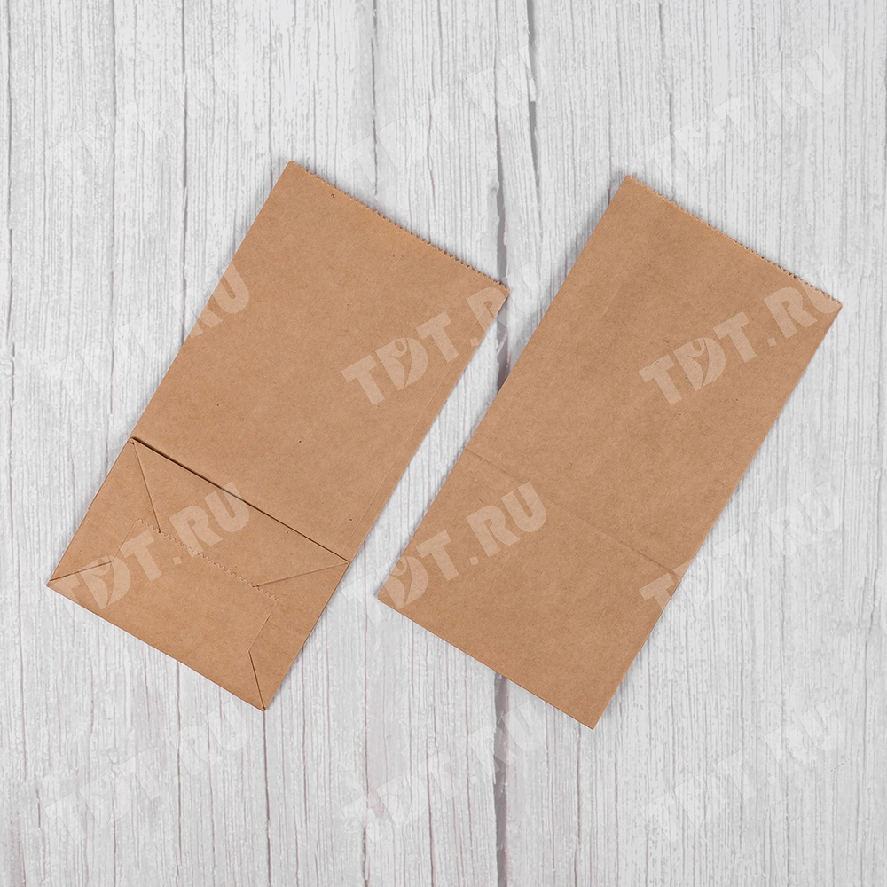 Крафт пакет без ручек, 70 г/м², 12*8*19 см