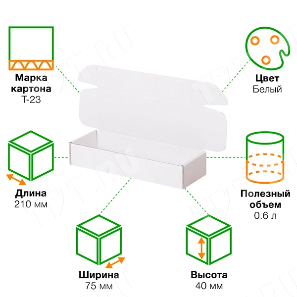 Короб КС-428 МГФ, белый, 210*75*40 мм