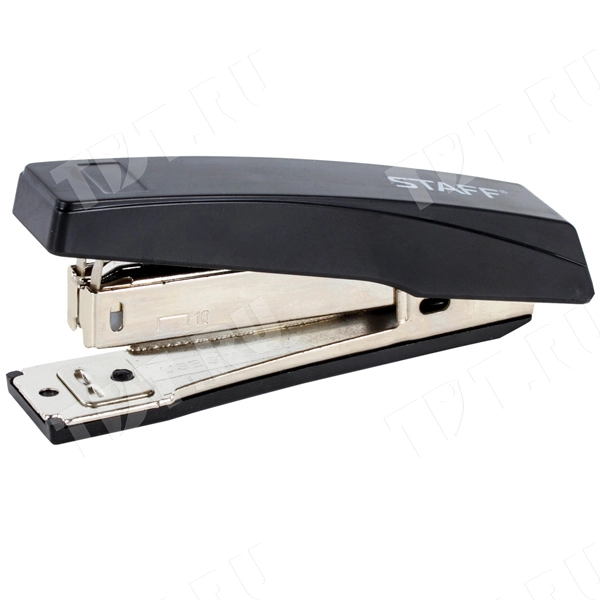 Степлер с антистеплером STAFF для скоб №10, чёрный, 10 листов