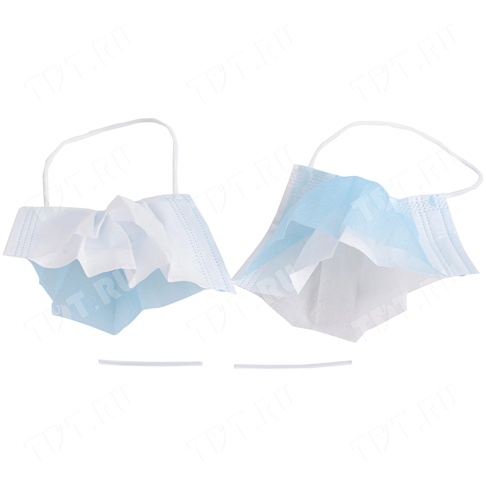 Одноразовая маска для защиты дыхания, трехслойная, 10 шт./уп.