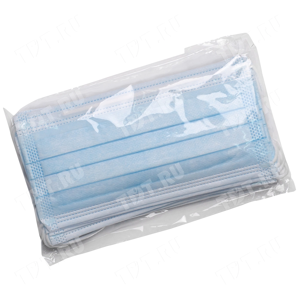 Одноразовая маска для защиты дыхания, трехслойная, 10 шт./уп.