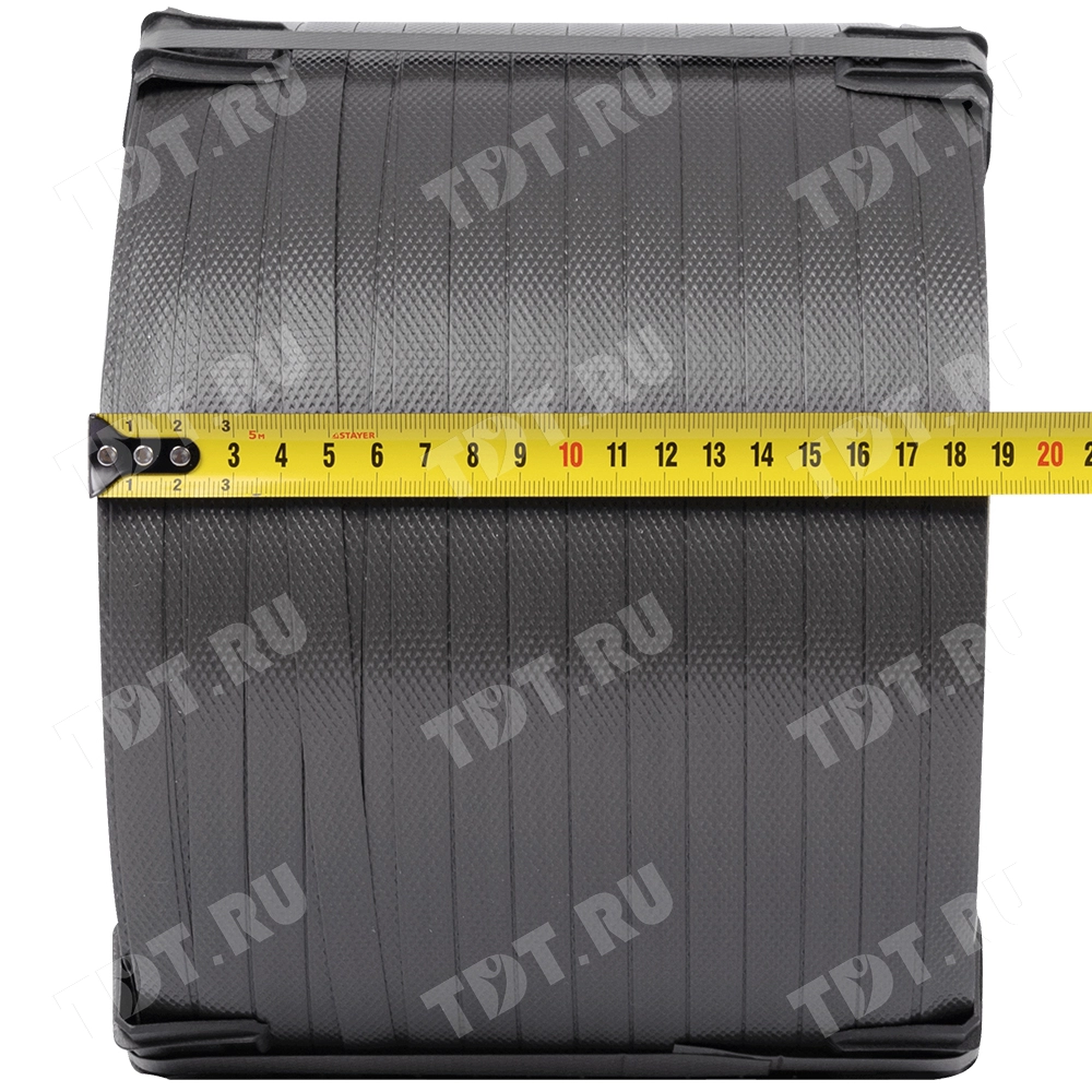 Стреппинг лента полипропиленовая (ПП), 12мм*0.5мм*500м, серая