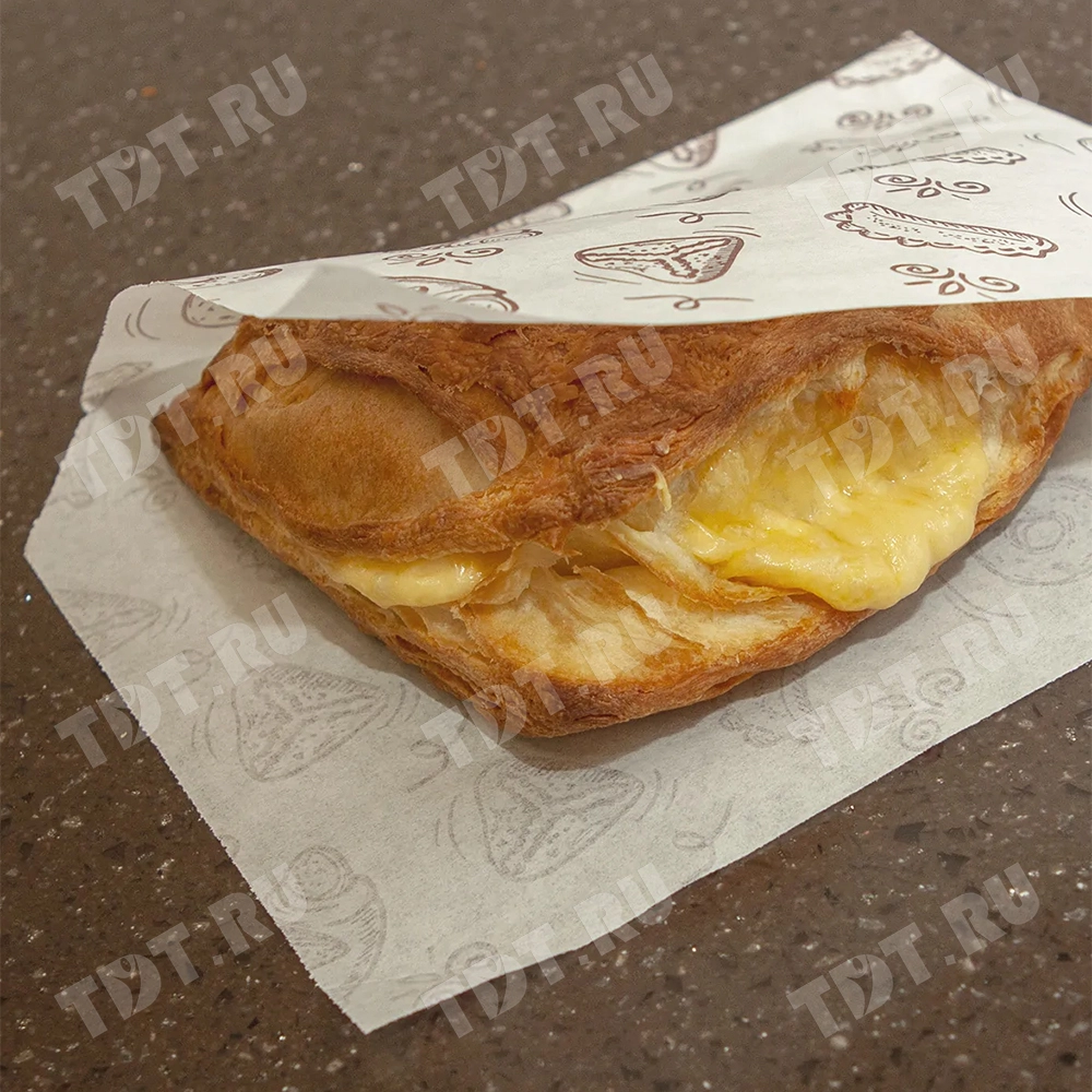 Уголок из подпергамента для выпечки, коричневый с рисунком, 175*140 мм, 100 шт.