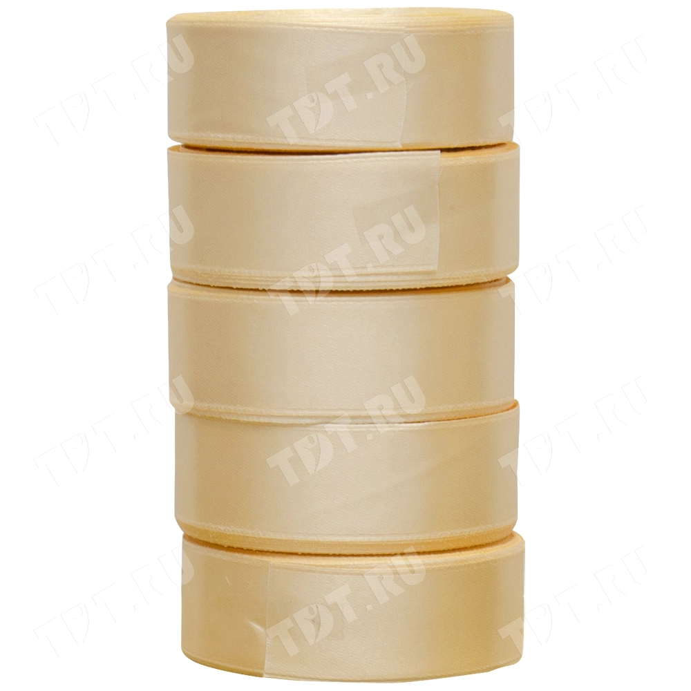 Атласная лента, шампань, 25мм*25м