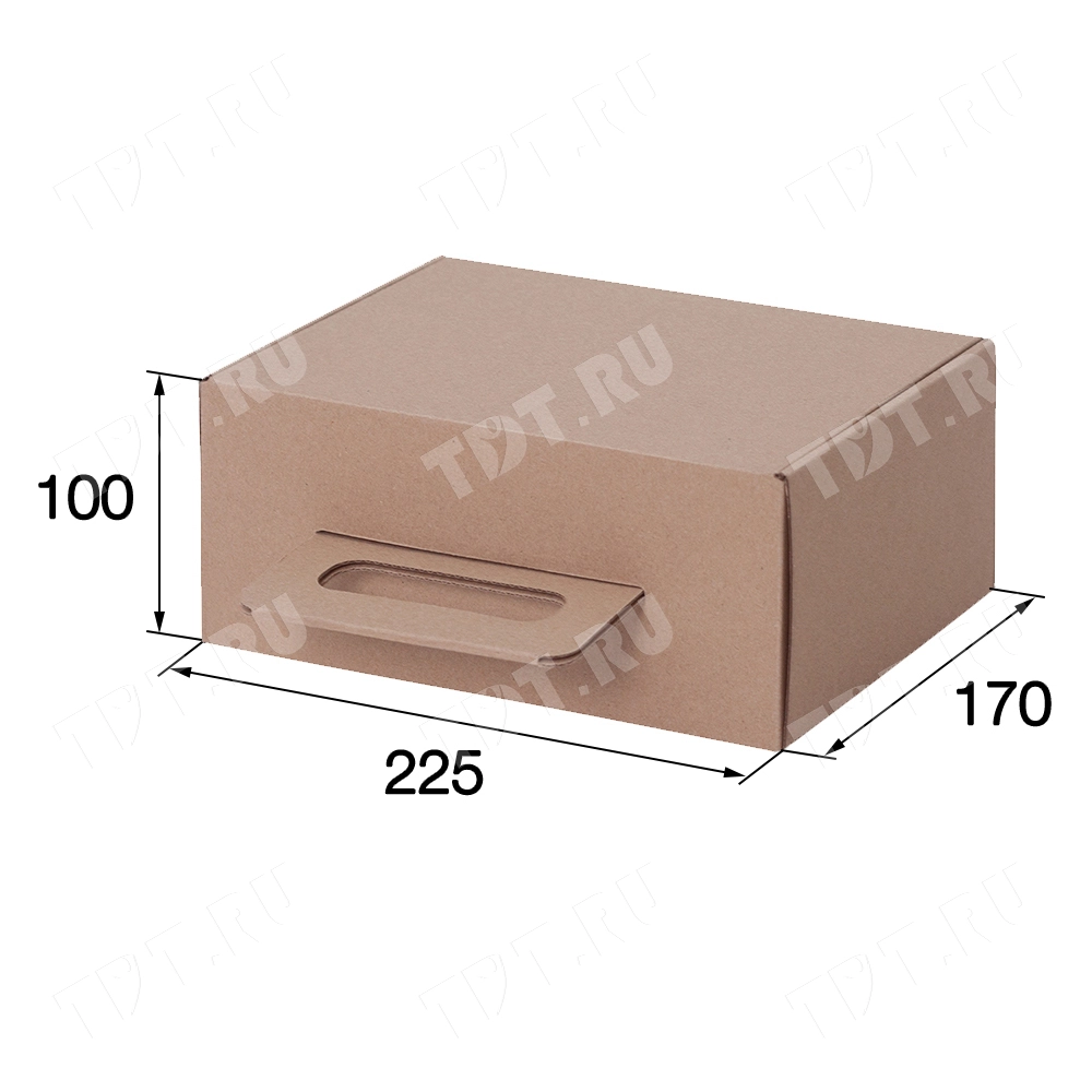 Короб КС-618 с картонной ручкой, МГК, 225*170*100 мм, Т-23 Е