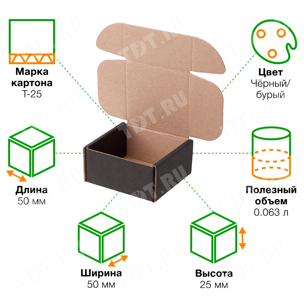 Короб КС-502 МГФ, чёрный, 50*50*25 мм