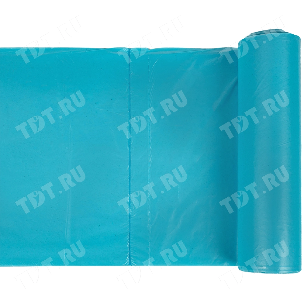 Мешки для мусора ПНД Komfi 120 литров, 70*100 см, голубые, 10 шт./рулон