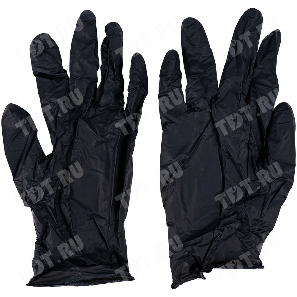 Перчатки нитриловые A.D.M., черные, размер M, 100 шт./уп.