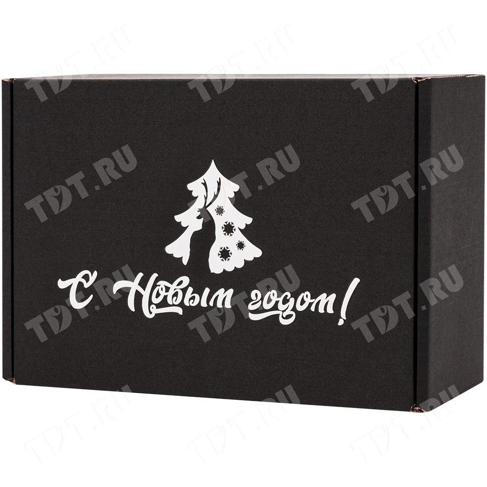 Подарочная коробка «С Новым годом!», чёрная, 210*150*90 мм