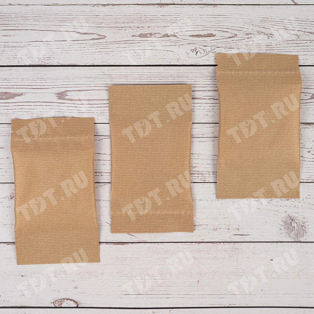 Крафт дой-пак с zip lock, прямоугольное окно 14 см, 13.5*7*22.5 см, 50 шт.