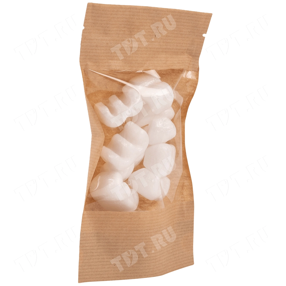 Крафт дой-пак с zip lock, прямоугольное окно 14 см, 13.5*7*22.5 см, 50 шт.