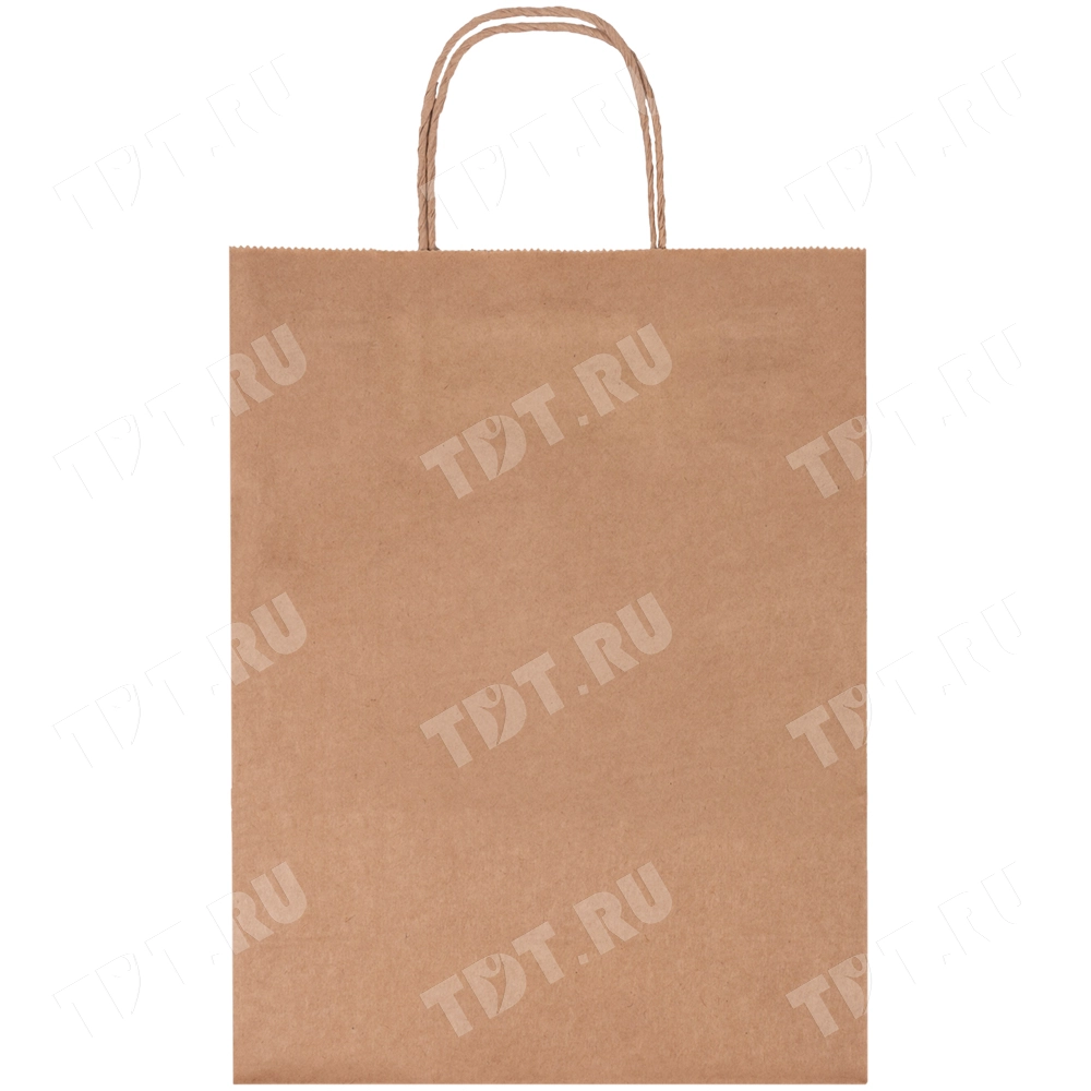 Крафт пакет с крученой ручкой, 78 г/м², 35*15*45 см