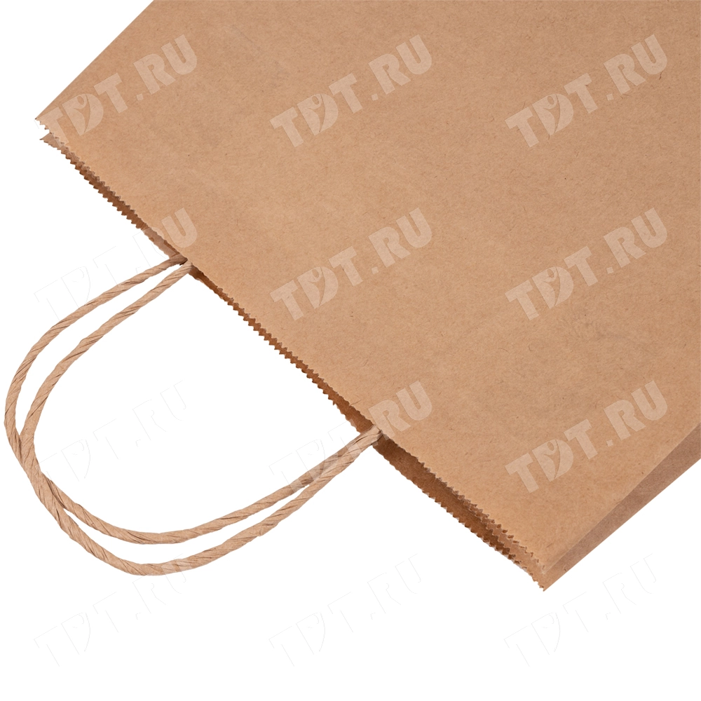 Крафт пакет с крученой ручкой, 78 г/м², 35*15*45 см