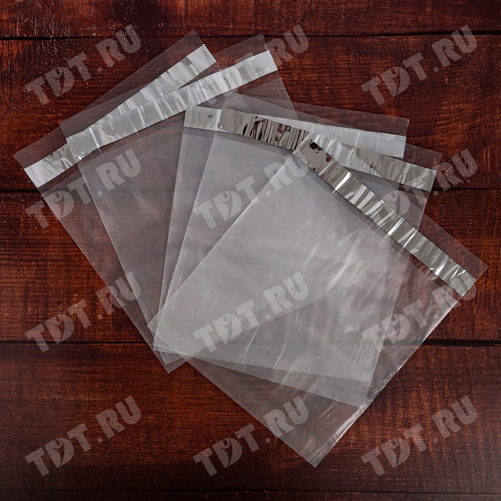 Курьер-пакет прозрачный, без кармана, 150*210+40 мм, 50 мкм, 100 шт.