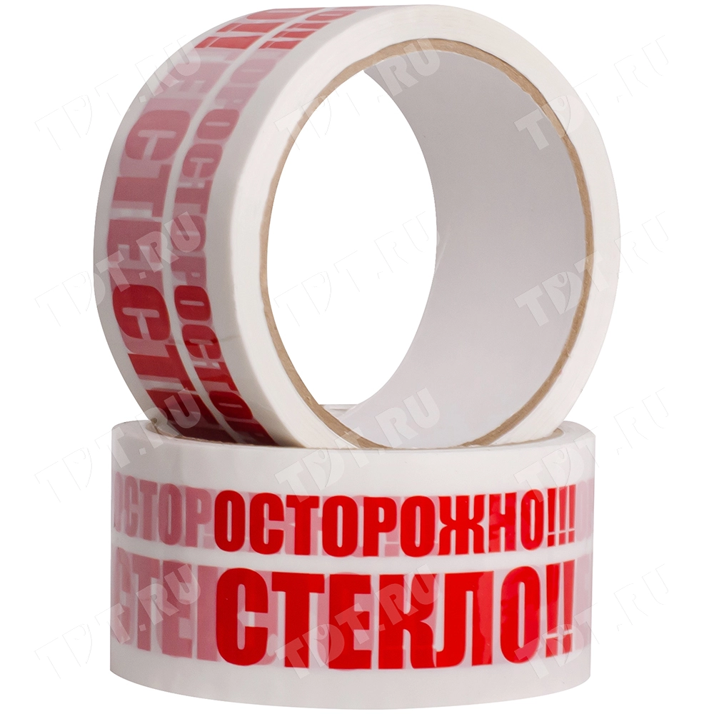 Клейкая лента с печатью «Осторожно стекло», 48мм*66м*45мкм