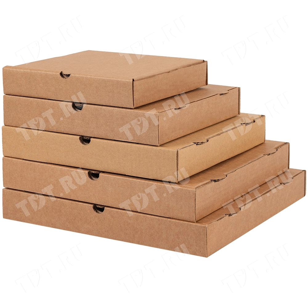 Коробка для пиццы, бурая, 310*310*33 мм