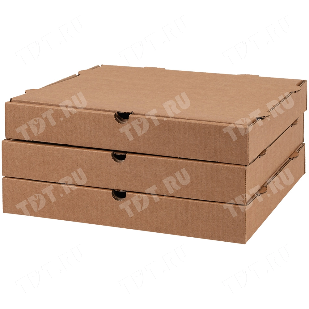 Коробка для пиццы, бурая, 310*310*33 мм