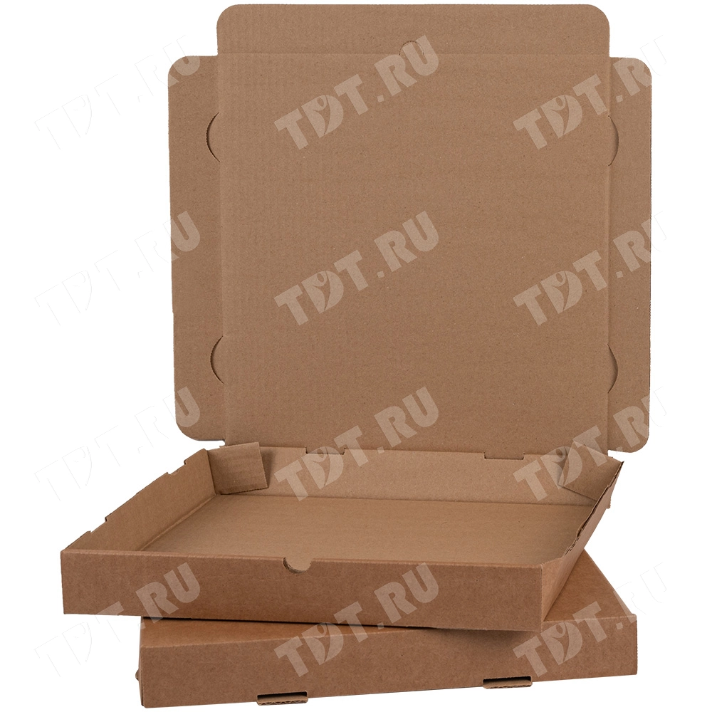 Коробка для пиццы, бурая, 330*330*40 мм
