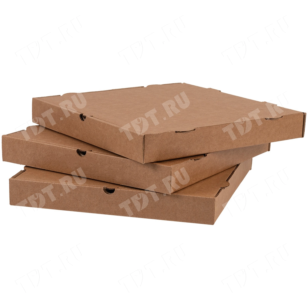 Коробка для пиццы, бурая, 330*330*40 мм