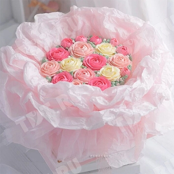 Бумага тишью упаковочная, светло-розовая, 50*66 см, 20 г/м², 10 листов