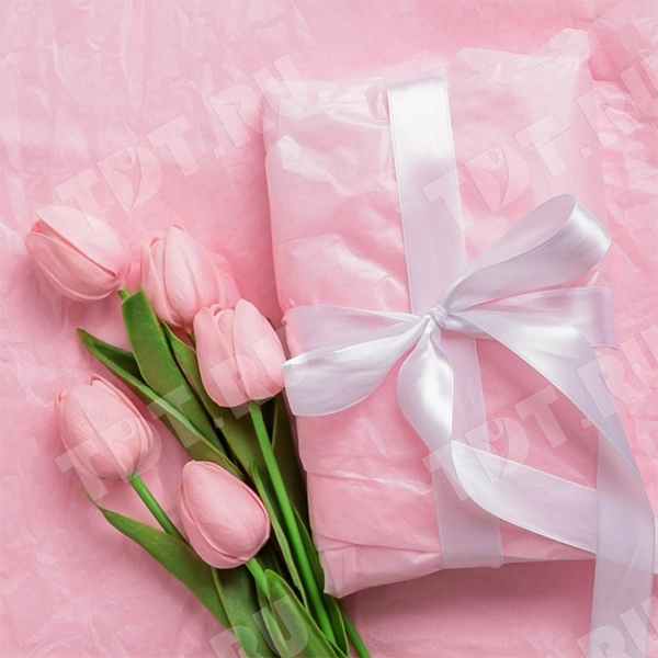 Бумага тишью упаковочная, светло-розовая, 50*66 см, 20 г/м², 10 листов