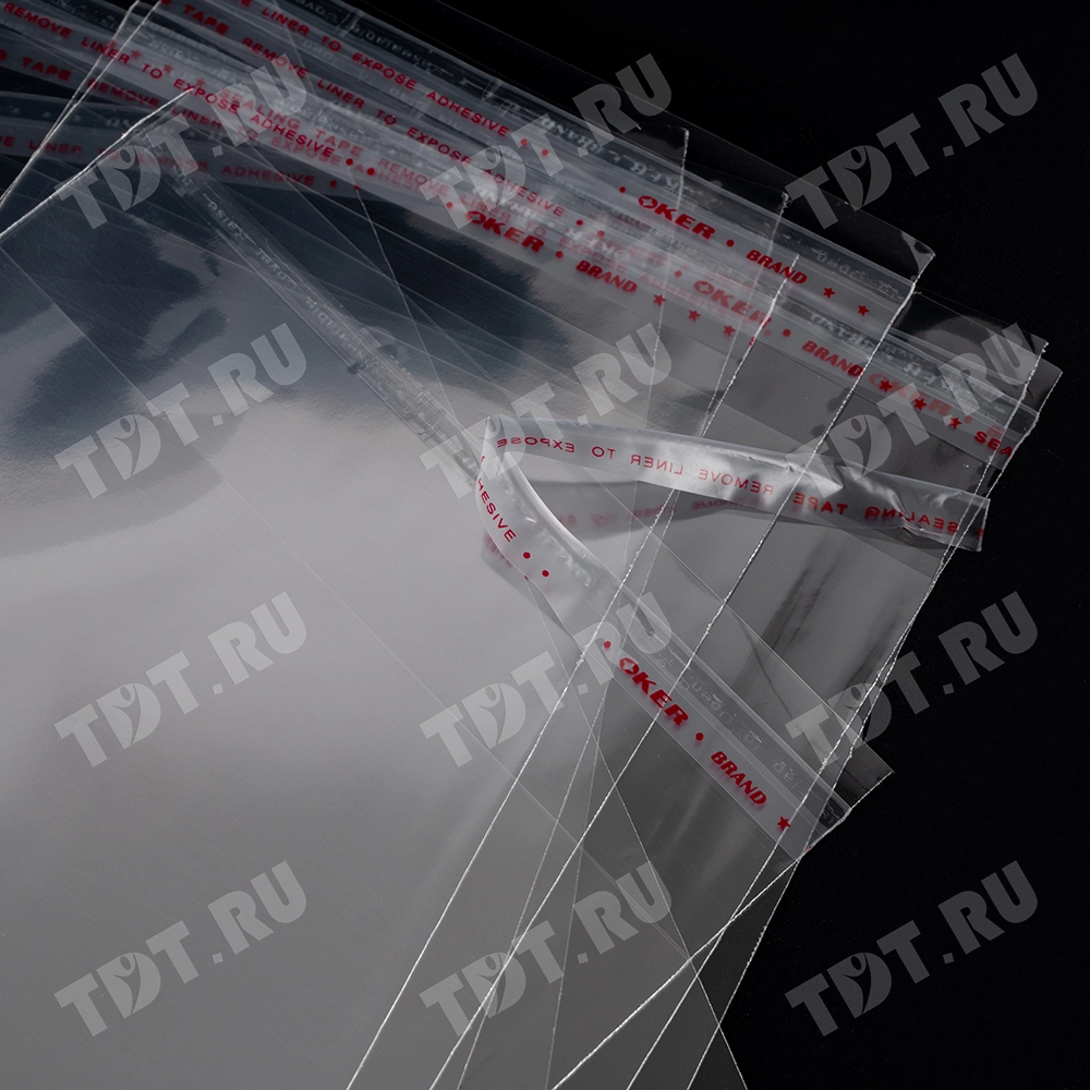 Прозрачный БОПП пакет с клеевым клапаном, 36*23 см, 250 шт.