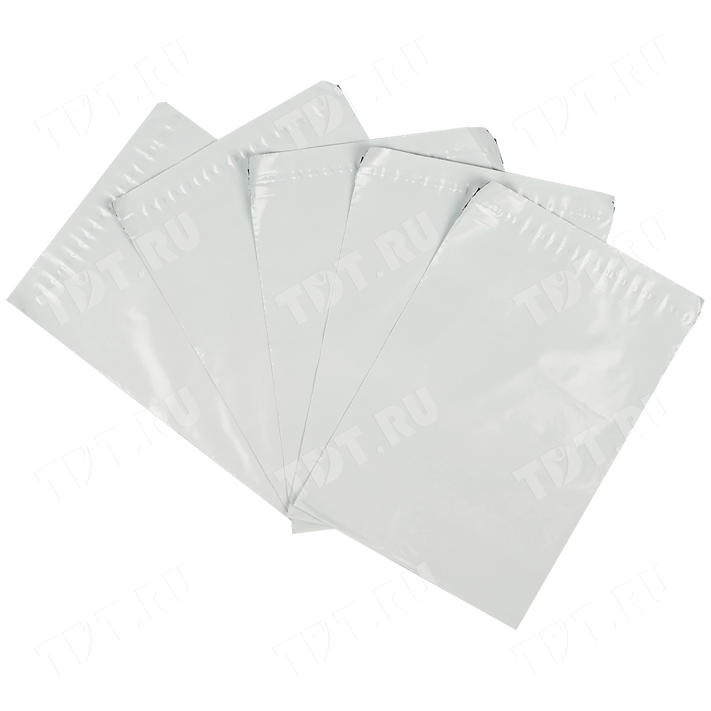Курьер-пакет белый без печати, без кармана, 150*210+40 мм, 50 мкм, 100 шт.