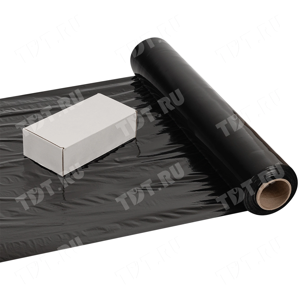 Стрейч пленка черная в рулоне, 500 мм, 20 мкм, 2.2 кг, 1 сорт